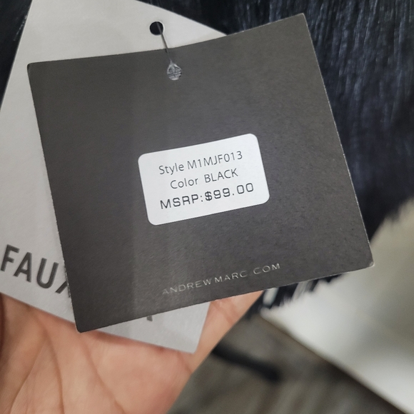 NWT MARK NEW YORK ANDREW MARC FAUX FUR VEST WITH FAUX SUEDE FRINGE - Picture 5 of 10